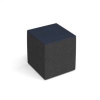 Groove modular breakout seating square - elapse grey body with range blue top