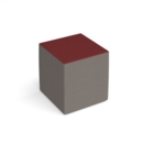 Groove modular breakout seating square - forecast grey body with extent red top