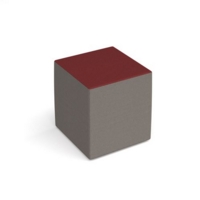 Groove modular breakout seating square - forecast grey body with extent red top