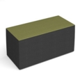 Groove modular breakout seating brick - elapse grey body with endurance green top