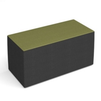 Groove modular breakout seating brick - elapse grey body with endurance green top