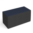 Groove modular breakout seating brick - elapse grey body with range blue top