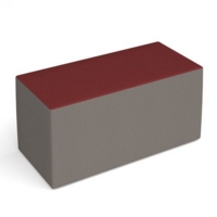 Groove modular breakout seating brick - forecast grey body with extent red top