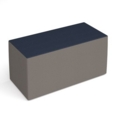 Groove modular breakout seating brick - forecast grey body with range blue top