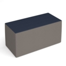 Groove modular breakout seating brick - forecast grey body with range blue top