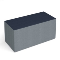 Groove modular breakout seating brick - late grey body with range blue top