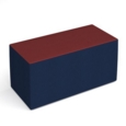 Groove modular breakout seating brick - maturity blue body with extent red top