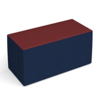 Groove modular breakout seating brick - maturity blue body with extent red top