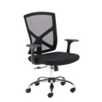 Hale black mesh back operator chair with black fabric seat and chrome base