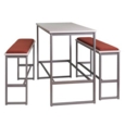 Otto Poseur benching solution high bench 1050mm wide - silver frame and kendal oak top