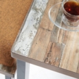 Otto Poseur benching solution high bench 1050mm wide - silver frame and kendal oak top