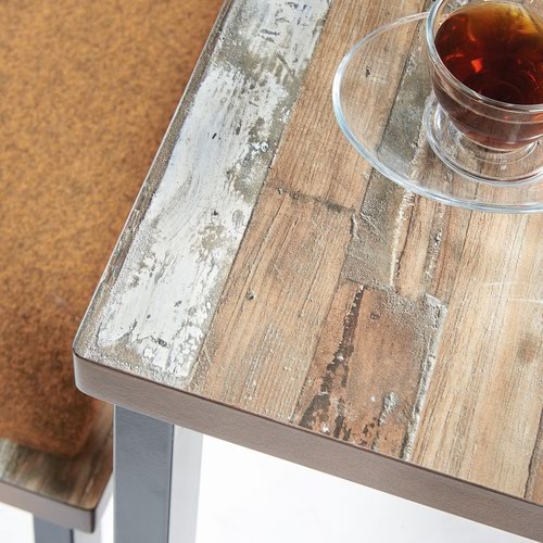 Otto Poseur benching solution high bench 1650mm wide - silver frame and kendal oak top