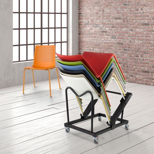 Harmony multi-purpose chair with chrome 4 leg frame - black