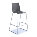 Harmony multi-purpose stool with chrome sled frame - grey