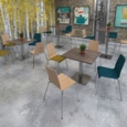 Fundamental dining stool in beech with chrome frame