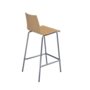 Fundamental dining stool in beech with chrome frame