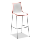 Gecko shell dining stool with chrome legs - red
