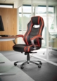 Jensen high back executive chair - black and red faux leather