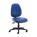 Jota high back operator chair with no arms - Ocean Blue vinyl