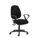 Jota high back operator chair with fixed arms - black