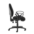 Jota high back operator chair with fixed arms - black