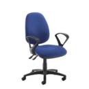 Jota high back operator chair with fixed arms - blue