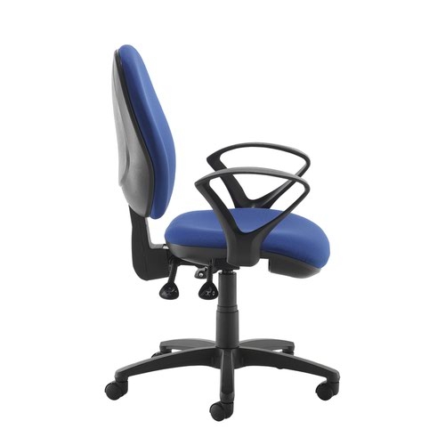 Jota high back operator chair with fixed arms - blue