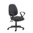 Jota high back operator chair with fixed arms - Blizzard Grey