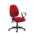Jota high back operator chair with fixed arms - Belize Red