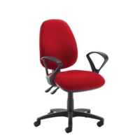 Jota high back operator chair with fixed arms - Belize Red