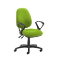 Jota high back operator chair with fixed arms - Madura Green