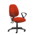 Jota high back operator chair with fixed arms - Tortuga Orange