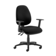 Jota high back operator chair with adjustable arms - Nero Black vinyl