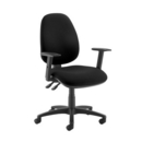 Jota high back operator chair with adjustable arms - Nero Black vinyl