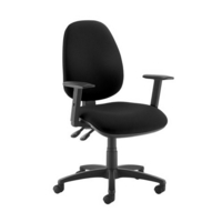 Jota high back operator chair with adjustable arms - Nero Black vinyl