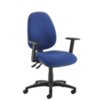Jota high back operator chair with adjustable arms - blue
