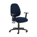 Jota high back operator chair with adjustable arms - Costa Blue