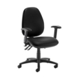 Jota high back operator chair with folding arms - Nero Black vinyl