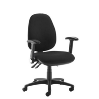 Jota high back operator chair with folding arms - black