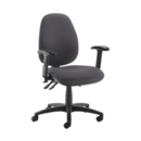 Jota high back operator chair with folding arms - Blizzard Grey