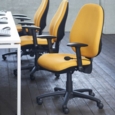 Jota high back operator chair with folding arms - Bridgetown Purple