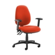 Jota high back operator chair with folding arms - Tortuga Orange