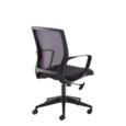 Jonas black mesh back operator chair with black fabric seat and black base