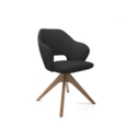 Jude single seater lounge chair with pyramid oak legs - elapse grey
