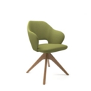 Jude single seater lounge chair with pyramid oak legs - endurance green