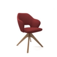 Jude single seater lounge chair with pyramid oak legs - extent red
