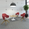 Jude single seater lounge chair with pyramid oak legs - forecast grey