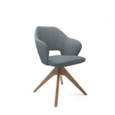 Jude single seater lounge chair with pyramid oak legs - late grey