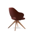 Jude single seater lounge chair with pyramid oak legs - late grey