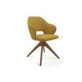 Jude single seater lounge chair with pyramid oak legs - lifetime yellow